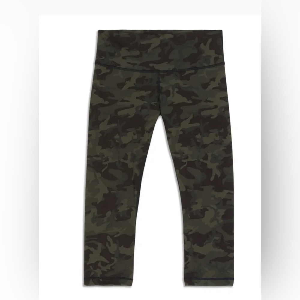 Lululemon Wunder Under High Rise Crop - Incognito Camo Multi Gator Green